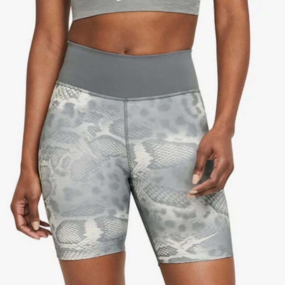 Nike Women's One Dri-Fit Training Performance Tight Fit Shorts Snake Gray Small - Picture 2 of 12